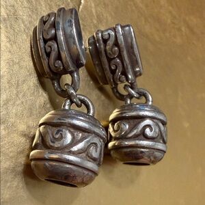 Brighton Silver-Tone Sculpted Scroll Drop Earrings